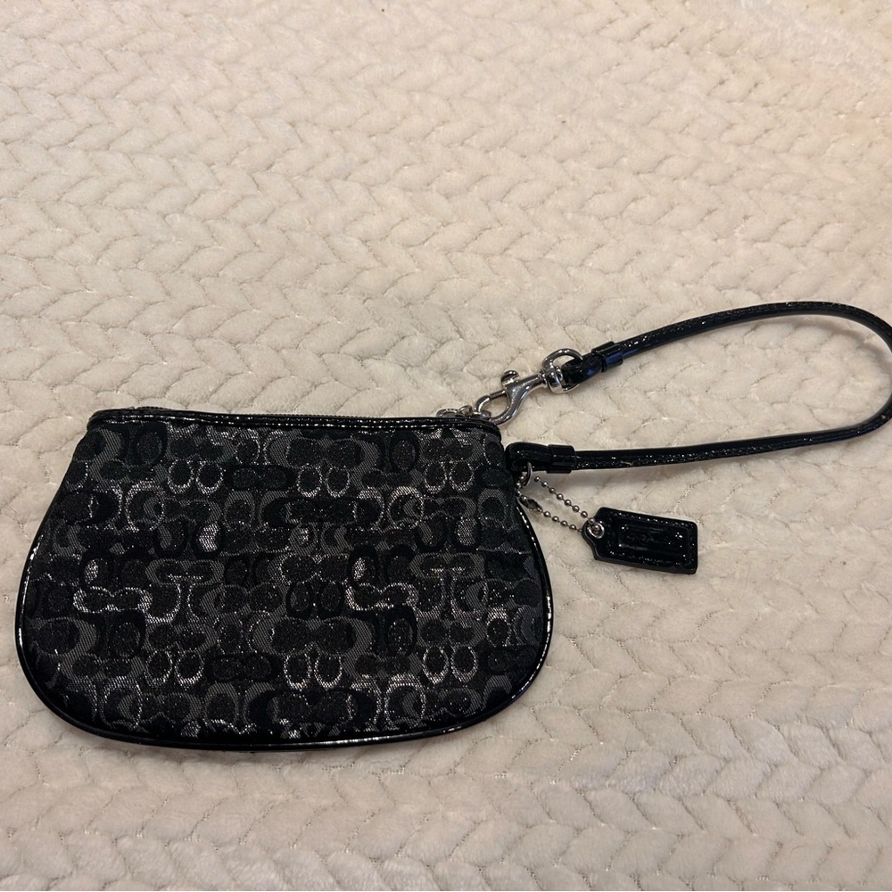 Coach Black and Silver Wristlet